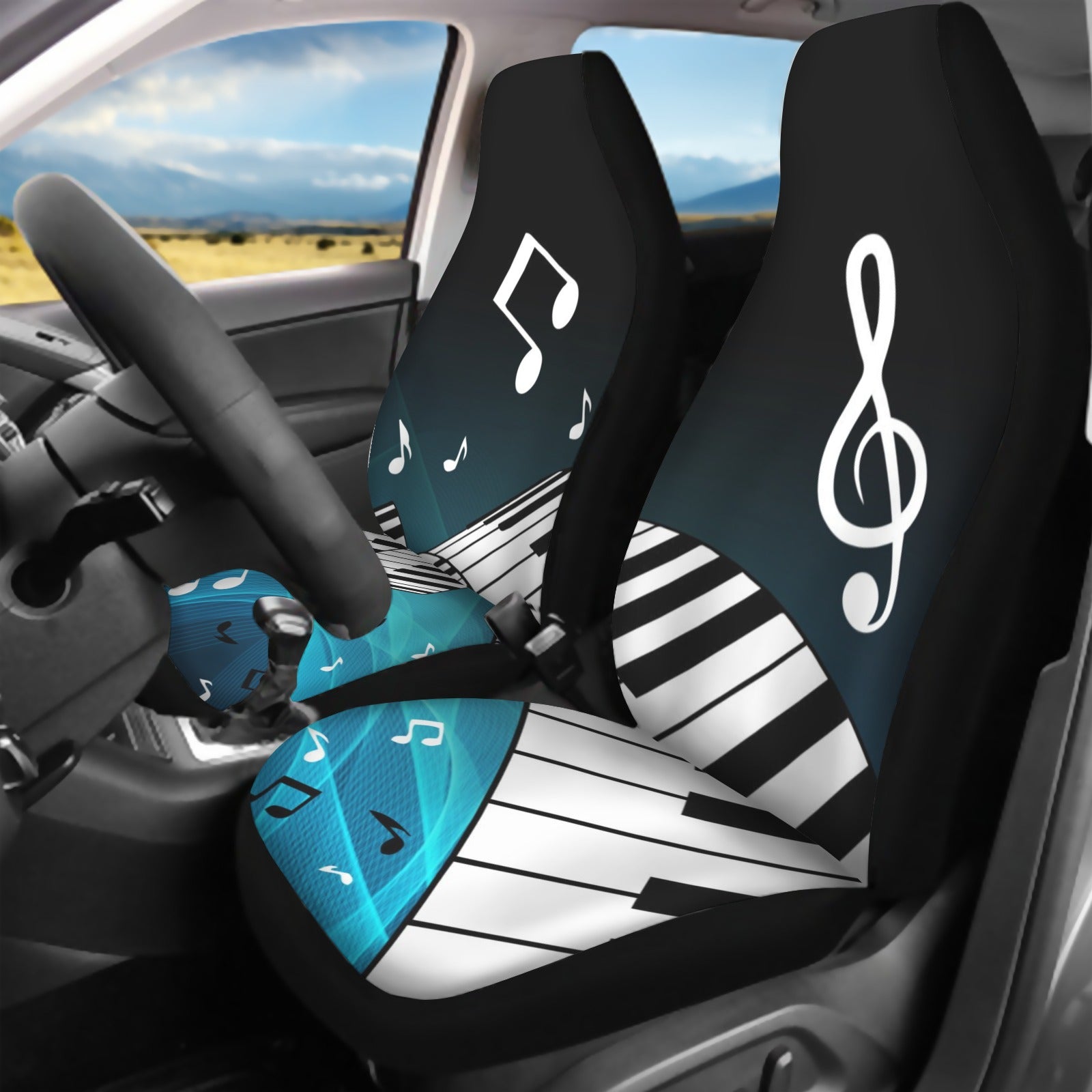 Blue Piano Car Seat Cover (Full Set)