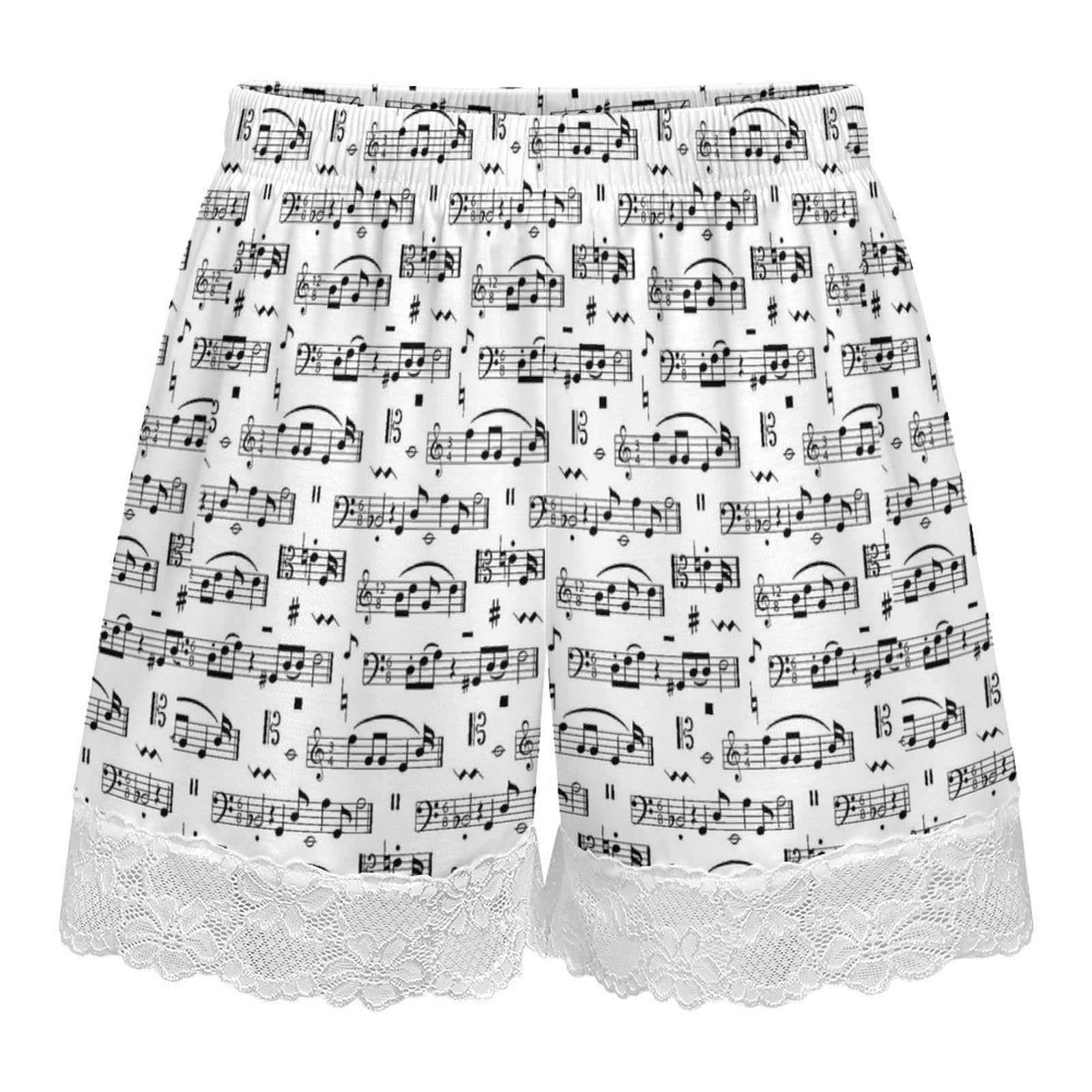 Music Scores Women’s Lace Trim Pajama Shorts
