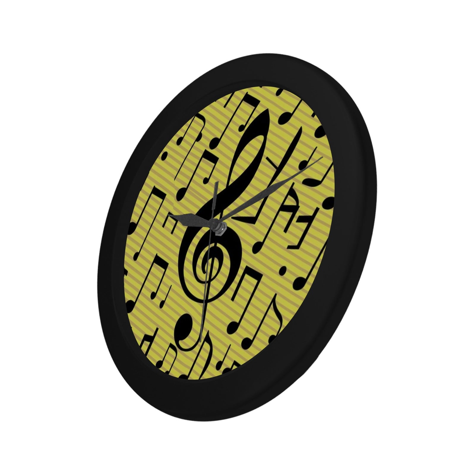 Yellow & Black Plastic Wall Clock