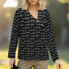 Music Pattern Asymmetrical Button-Up Shirt