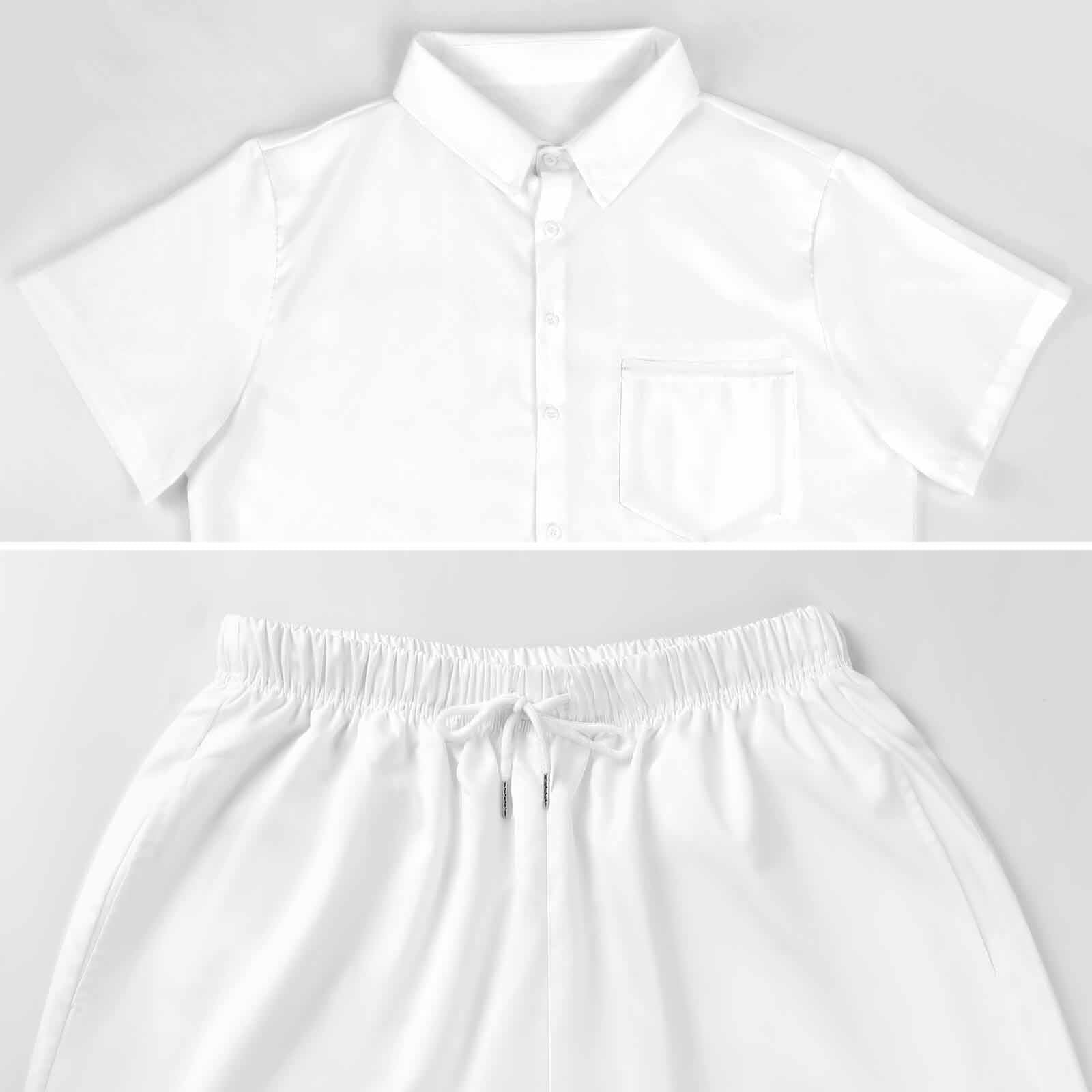 Men's Music Pattern Summer Shirt & Shorts Set