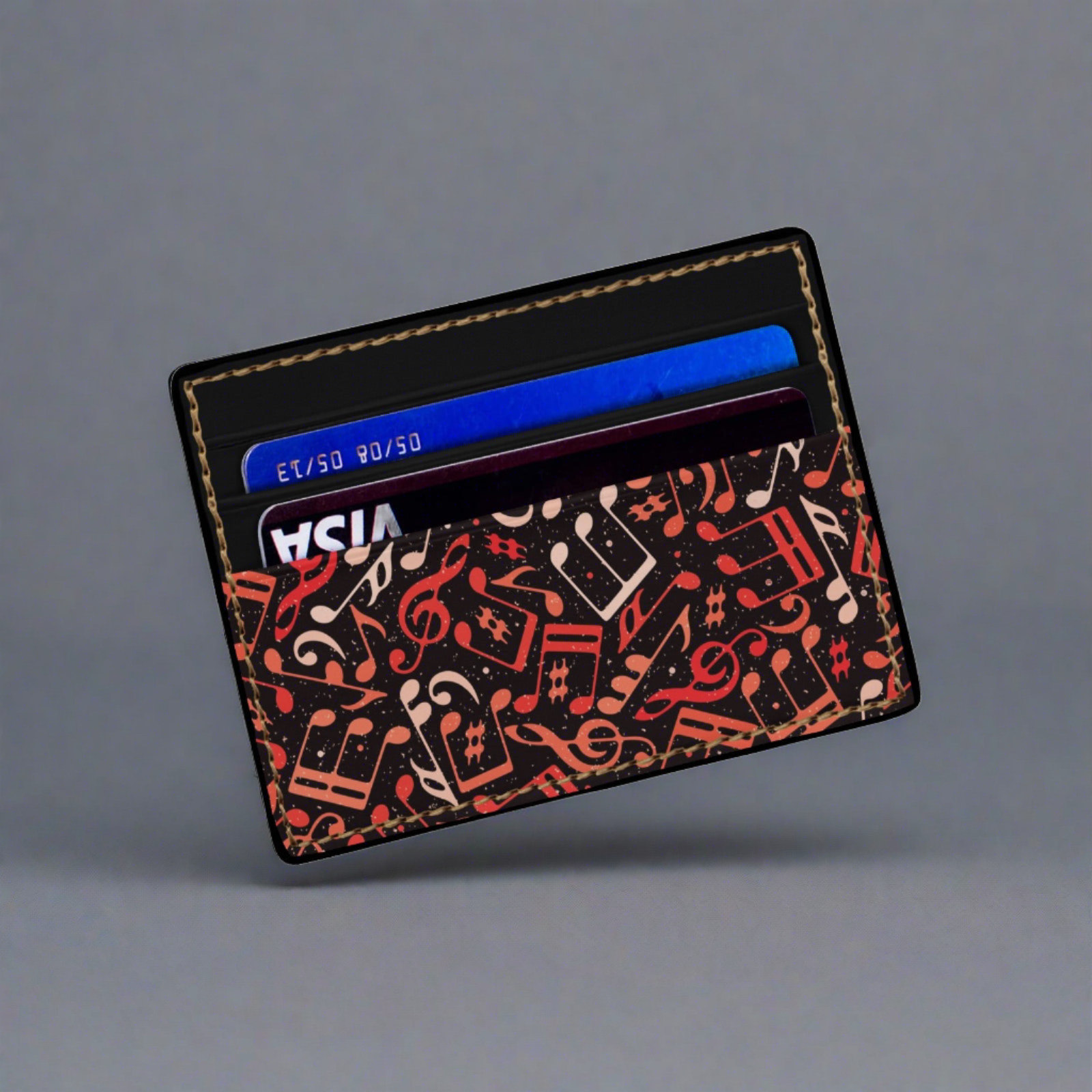 Orange Music Notes Card Holder