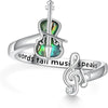 Violin & Music Notes Quote Ring