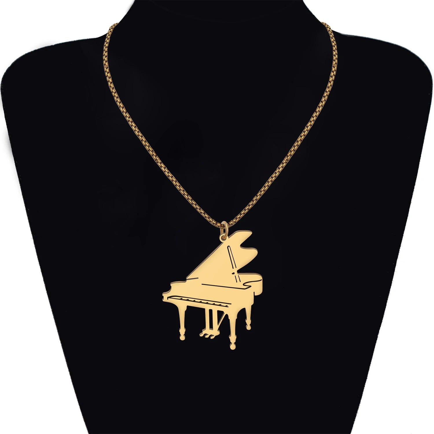 Grand Piano Stainless Steel Necklace