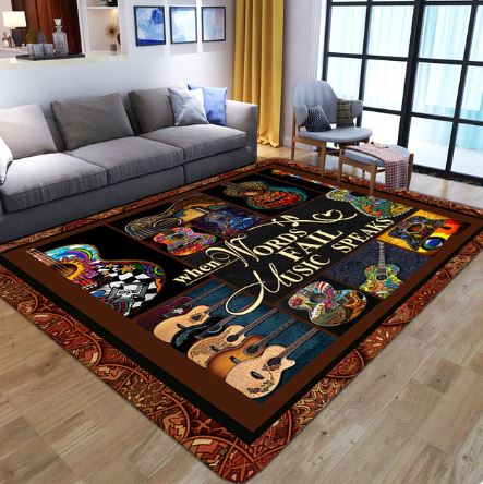 Retro Guitar Soft Carpet