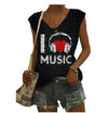 I Love Music V-neck Vest