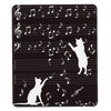 Cat Playing Music Notes Mouse Pad