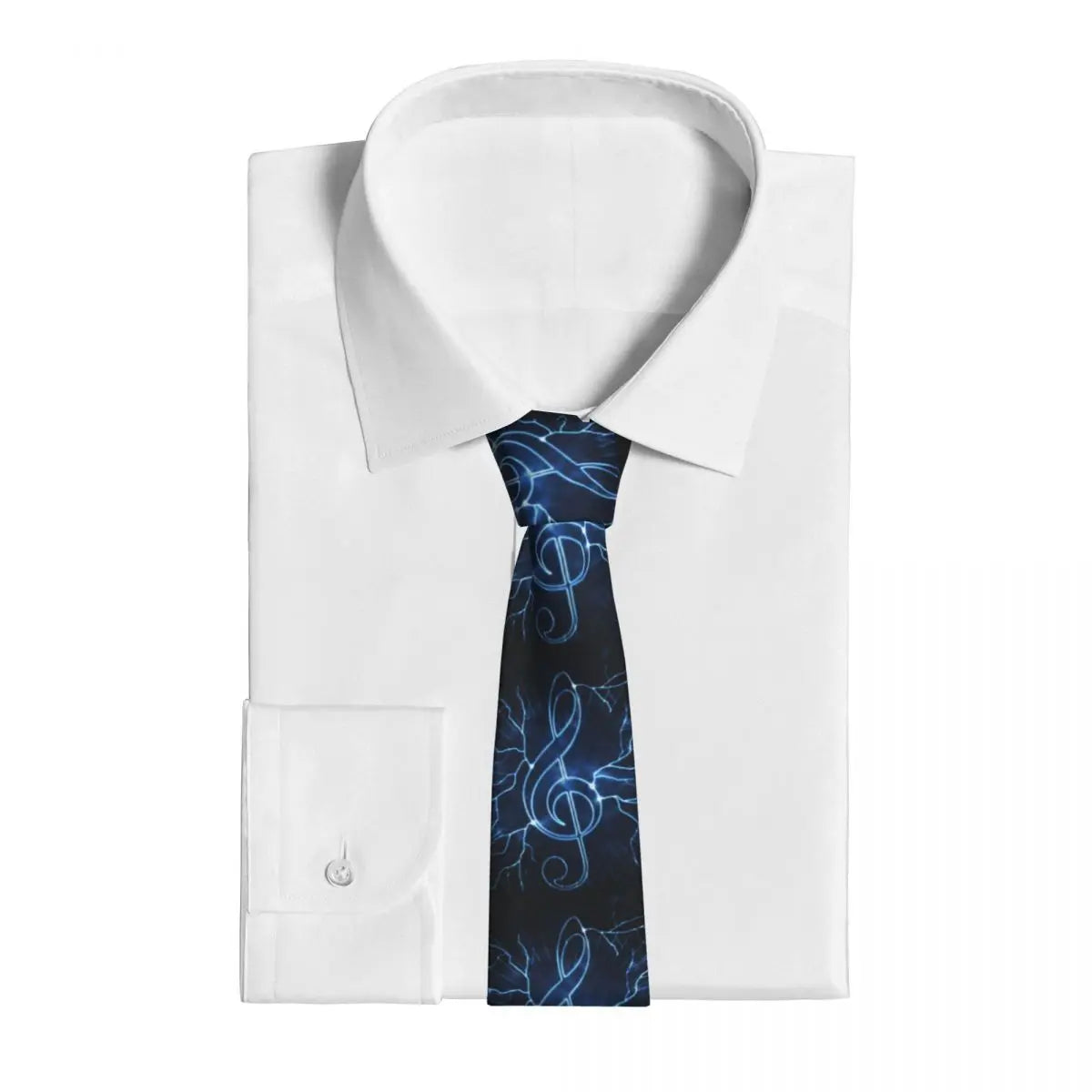 Blue Lightning Music Treble Clef Tie