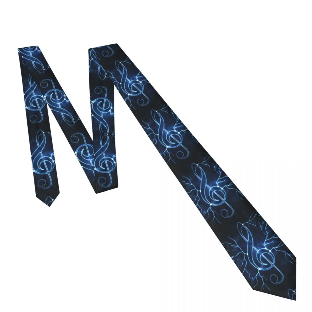 Blue Lightning Music Treble Clef Tie