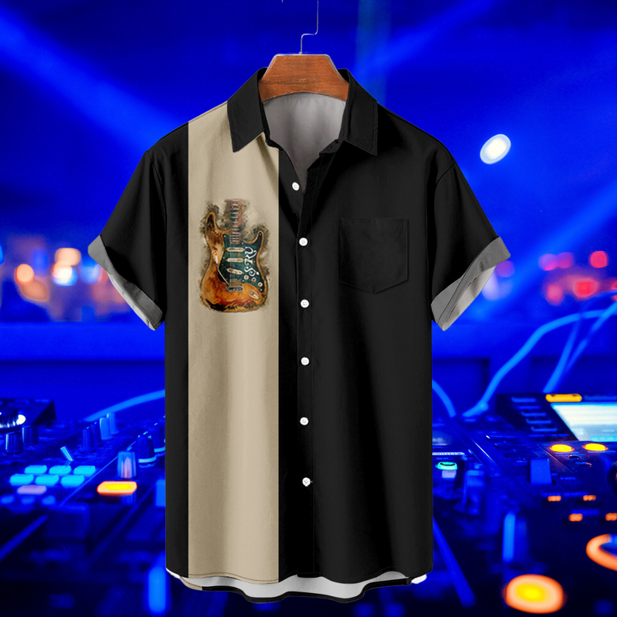 Guitar Body Print Shirt