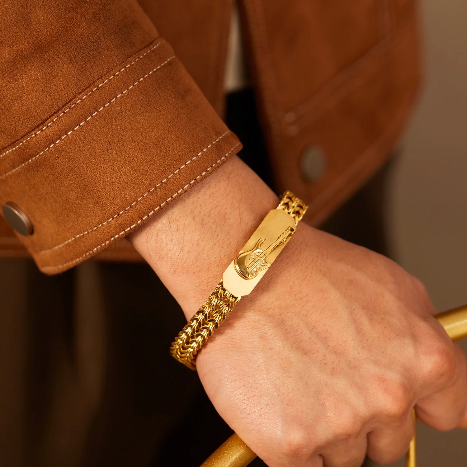 Premium Stainless Steel Men's Guitar Bracelet
