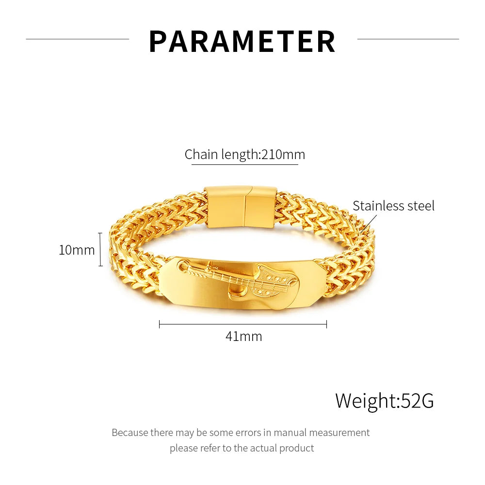 Premium Stainless Steel Men's Guitar Bracelet
