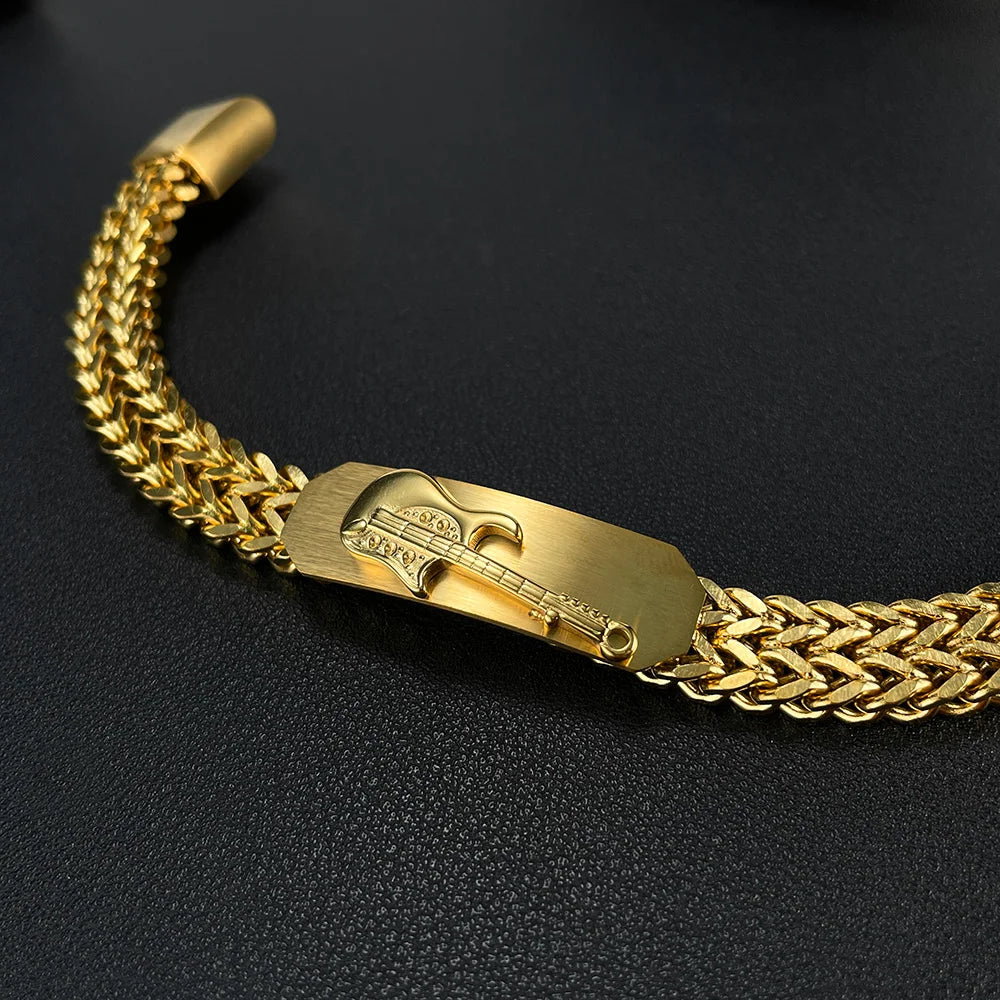 Premium Stainless Steel Men's Guitar Bracelet
