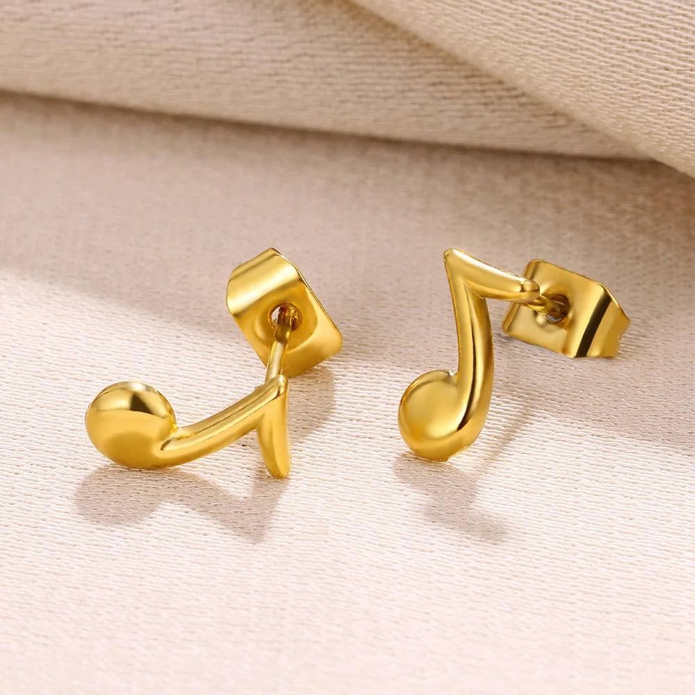 Eighth Note Quaver Stud Earrings