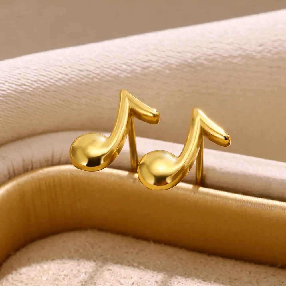 Eighth Note Quaver Stud Earrings