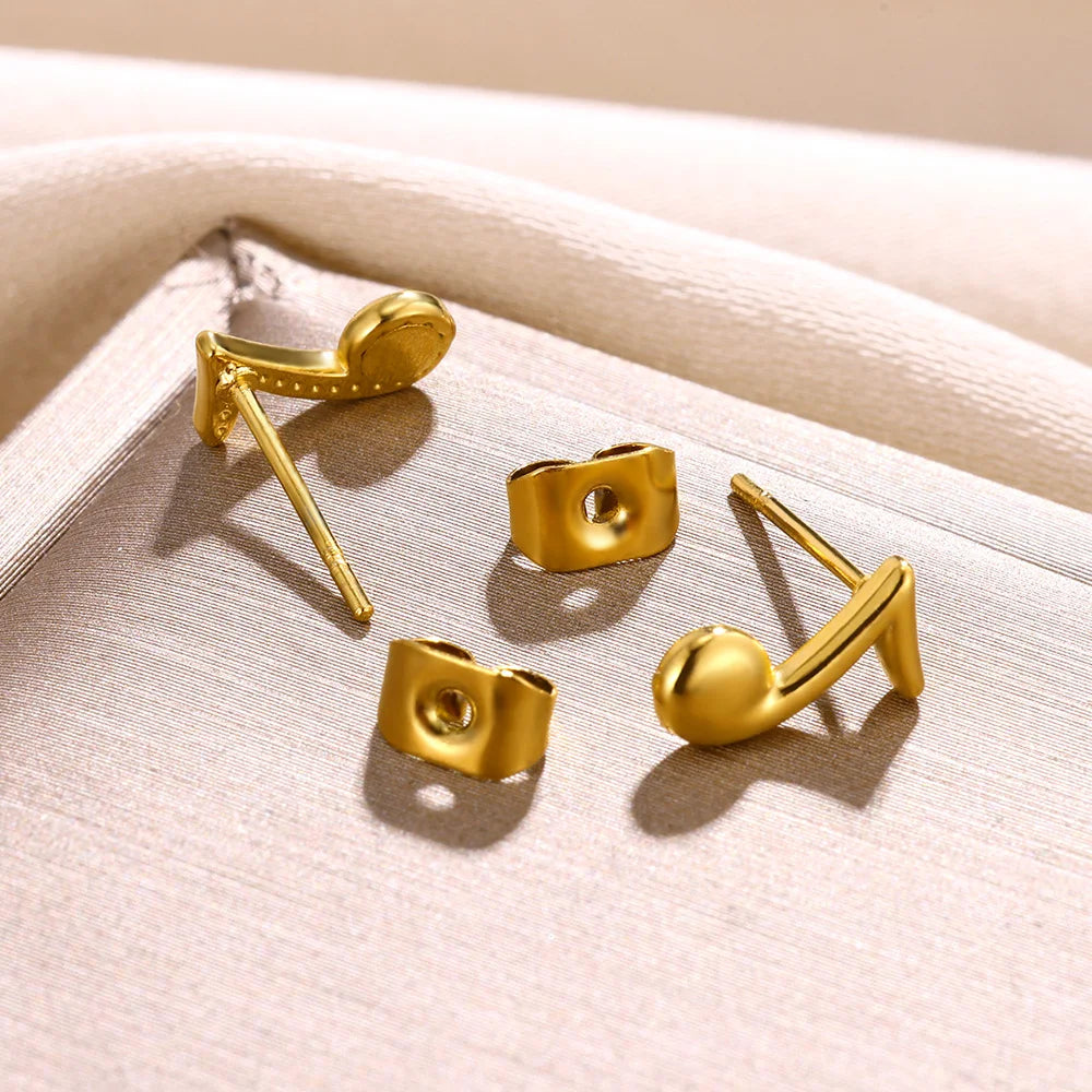 Eighth Note Quaver Stud Earrings