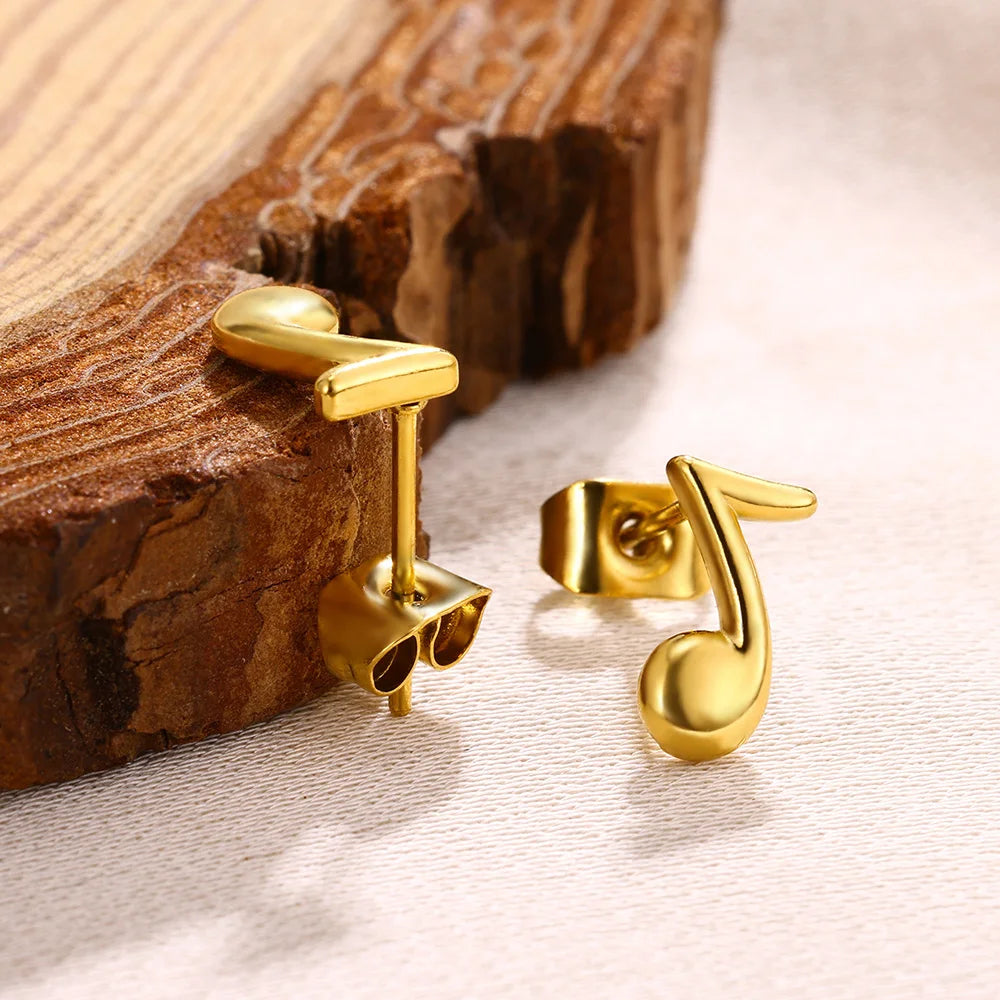Eighth Note Quaver Stud Earrings