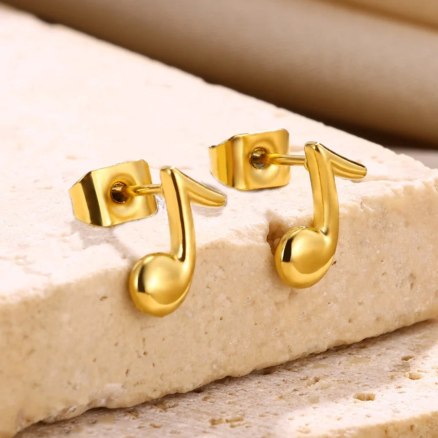 Eighth Note Quaver Stud Earrings