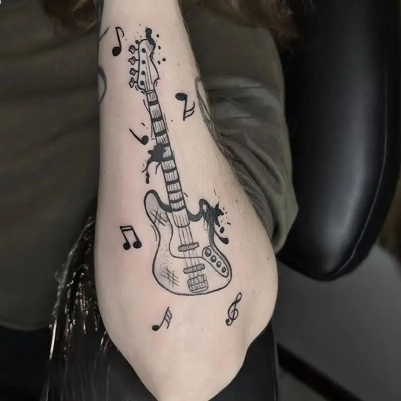 Electric Guitar Tattoo Sticker
