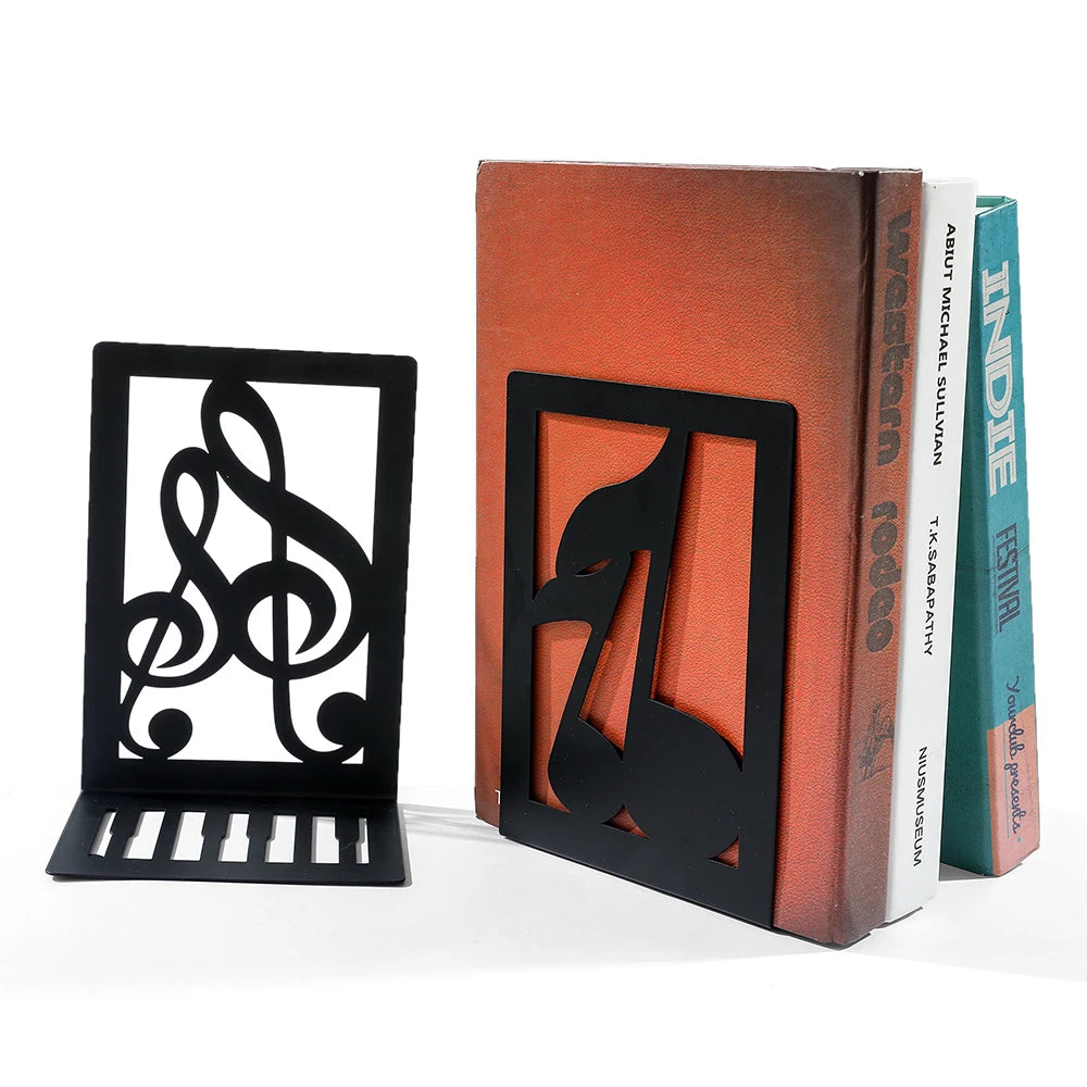 Music Notes Metal Bookend Set