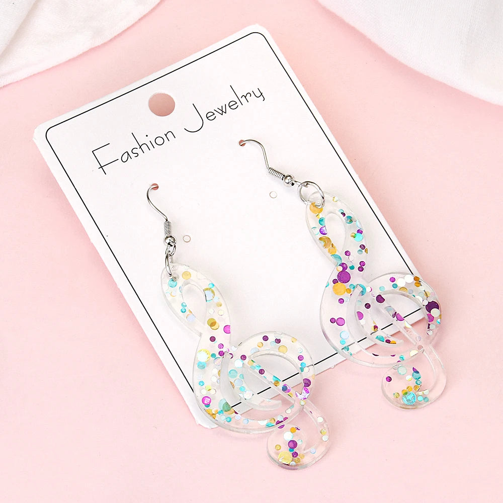 Music Treble Clef Acrylic Earrings