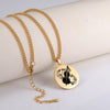 Music Piano Violin Round Necklace