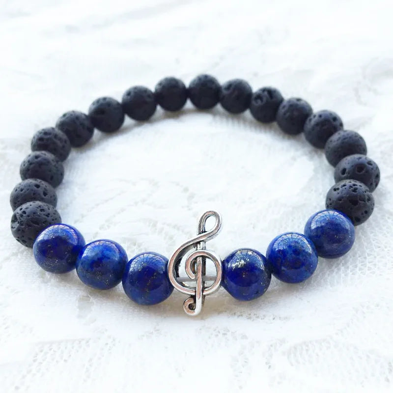 Treble Clef Chakara Lava Bracelet - Artistic Pod