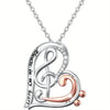 Love Music Bi-tone Heart Necklace