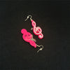 Pink Treble Clef Music Earrings