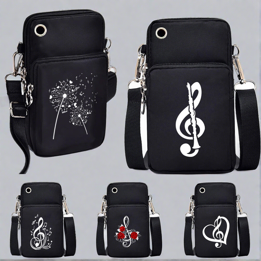 Music Print Mobile Phone Bag