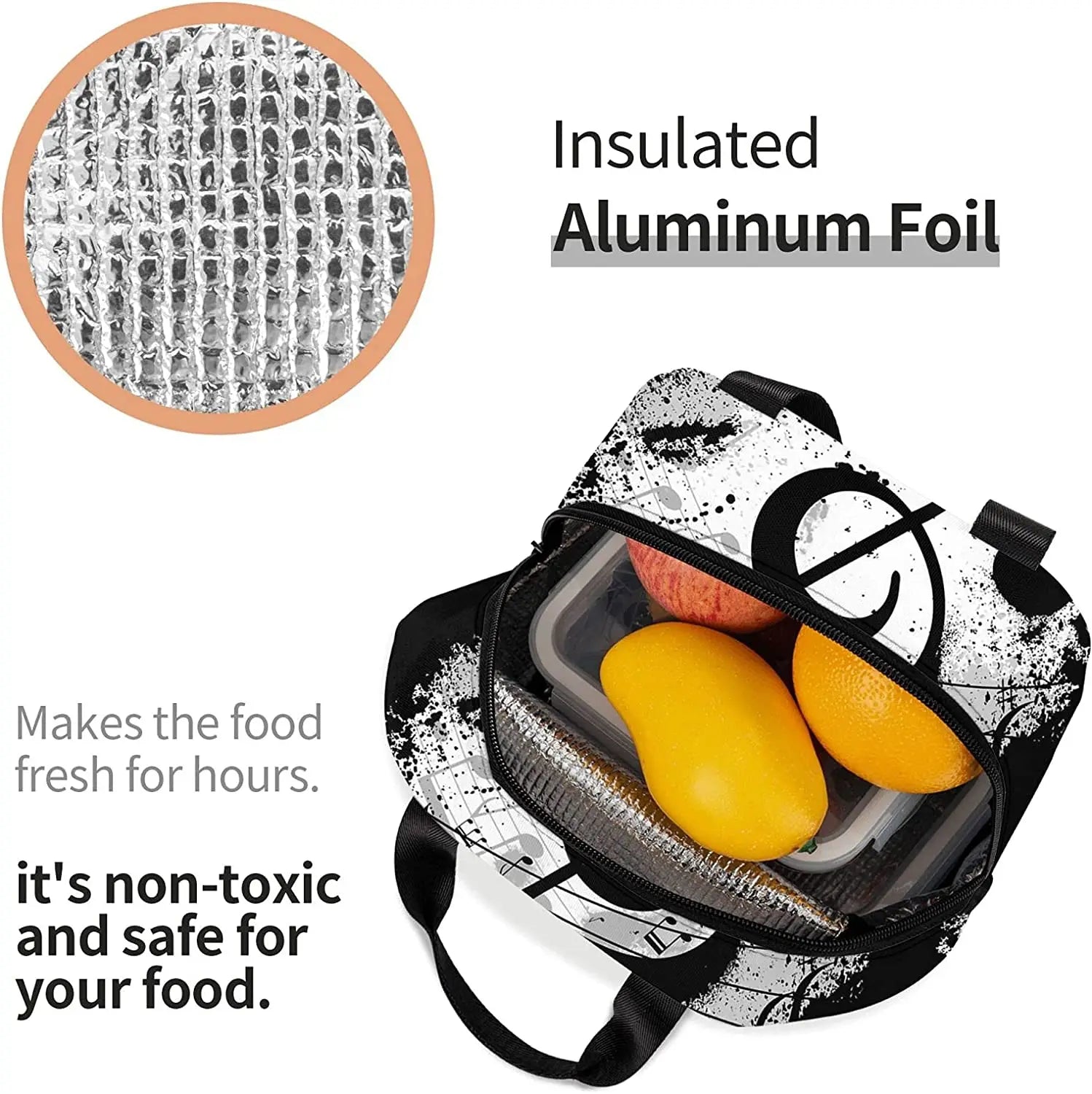 Music Treble Clef Insulated Lunch Bag