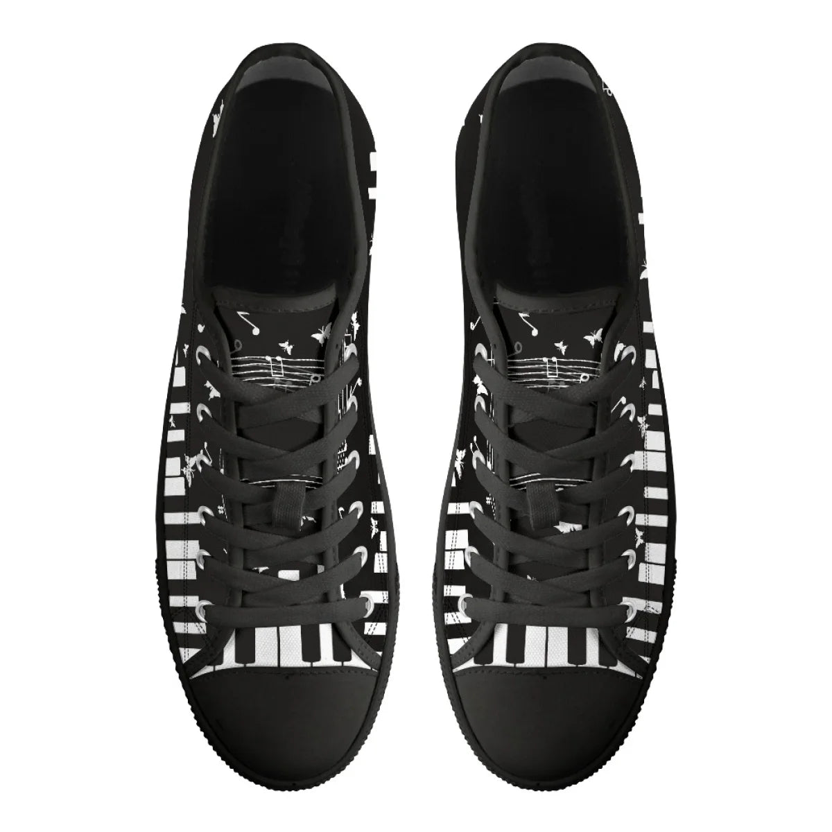 Piano & Butterfly Print Canvas Shoes