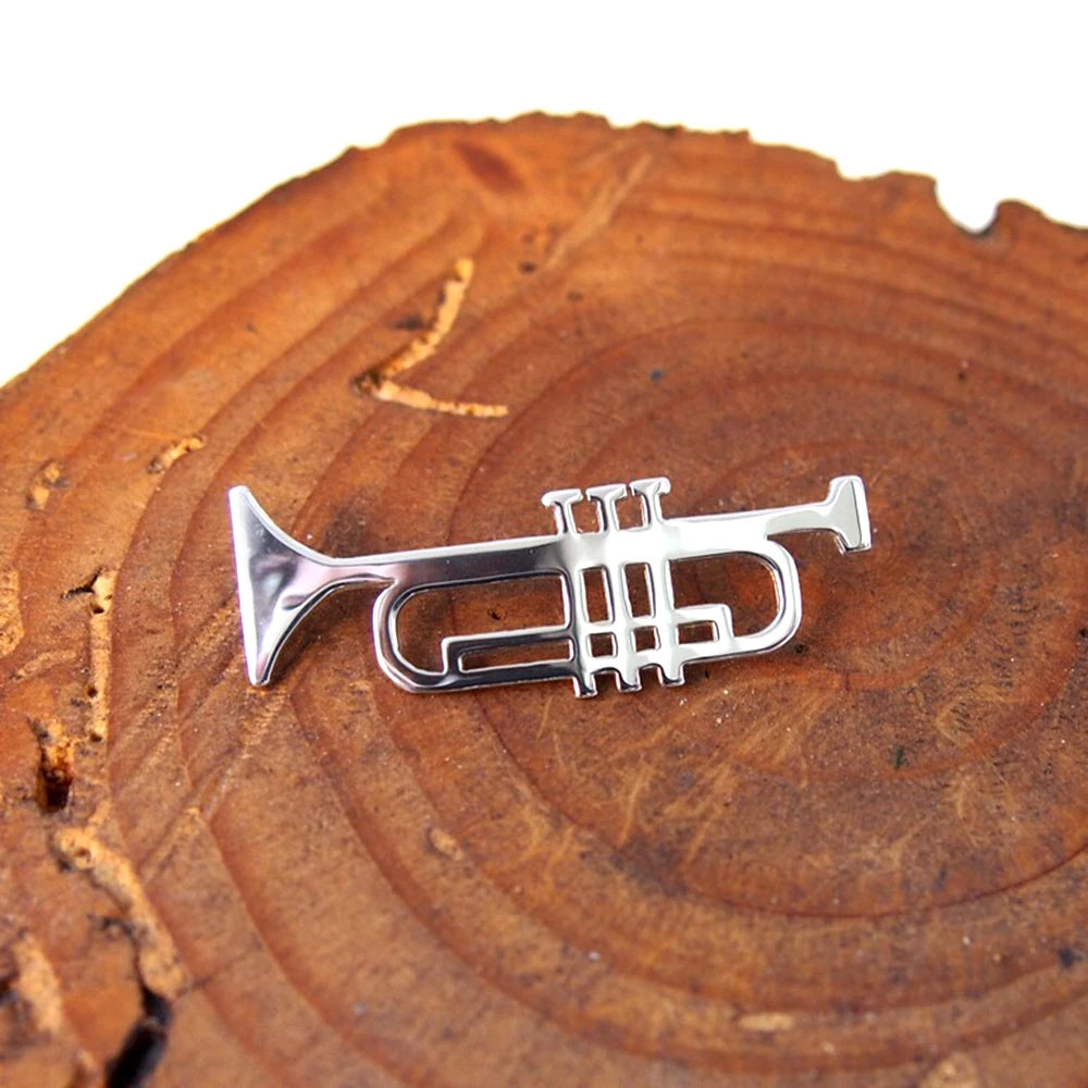 Silver/Gold Color Trumpet Brooch Pin