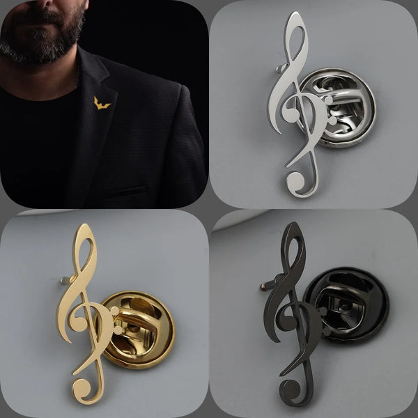 Perfect Treble Clef & Bass Clef Brooch Pin - Artistic Pod