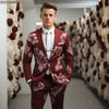 Floral Jacquard Tailored Men's Suit