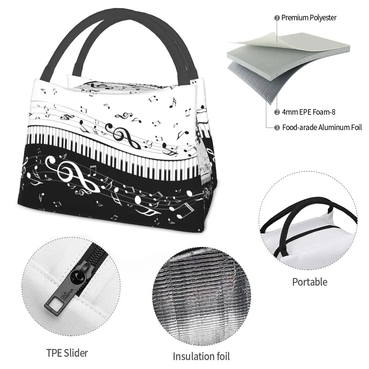 Piano Keys Thermal Bag