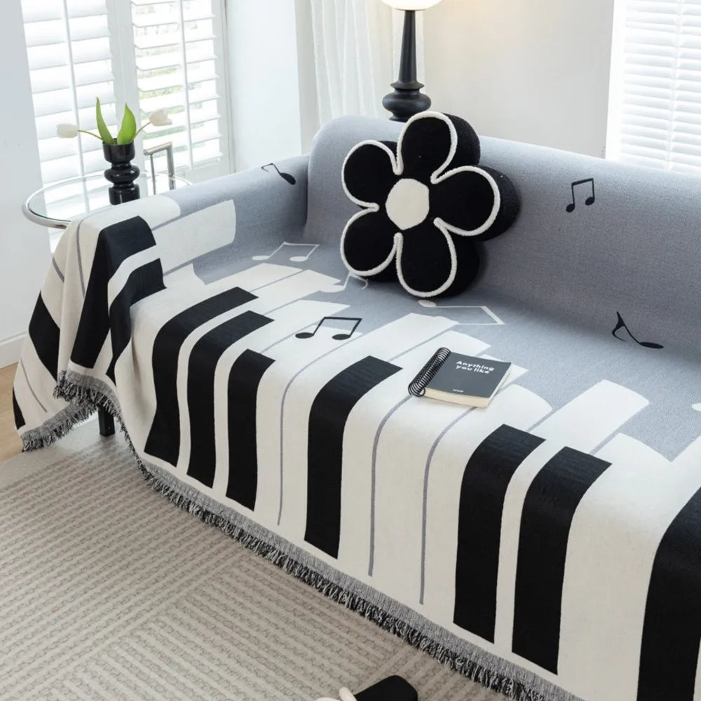 Music Piano Keys Sofa Cover Blanket
