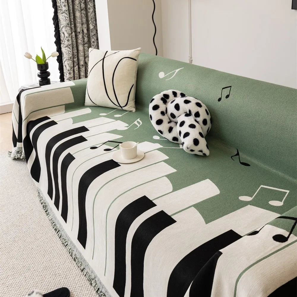 Music Piano Keys Sofa Cover Blanket