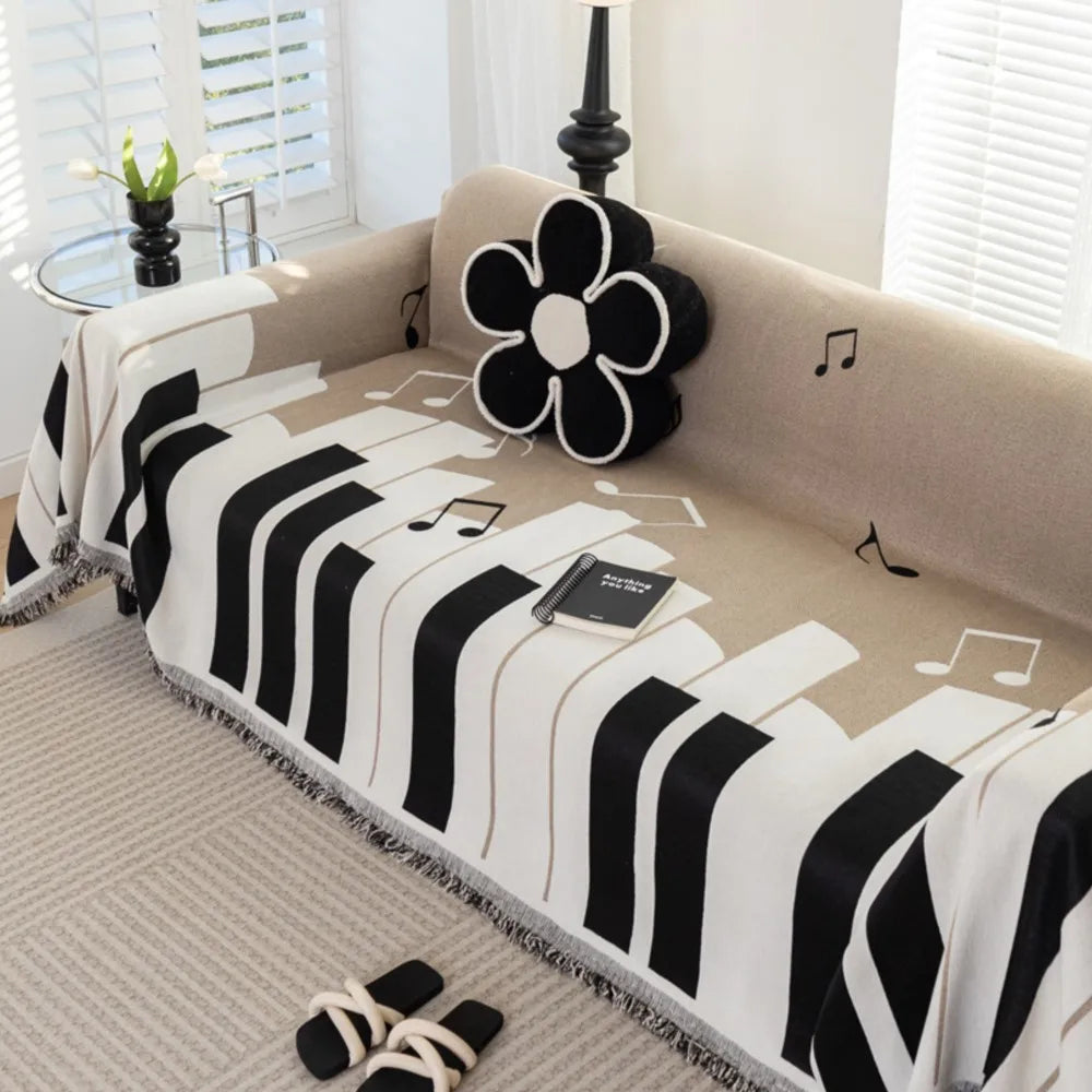 Music Piano Keys Sofa Cover Blanket