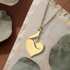 Eighth Note Quaver Music Heart Necklace