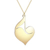 Eighth Note Quaver Music Heart Necklace