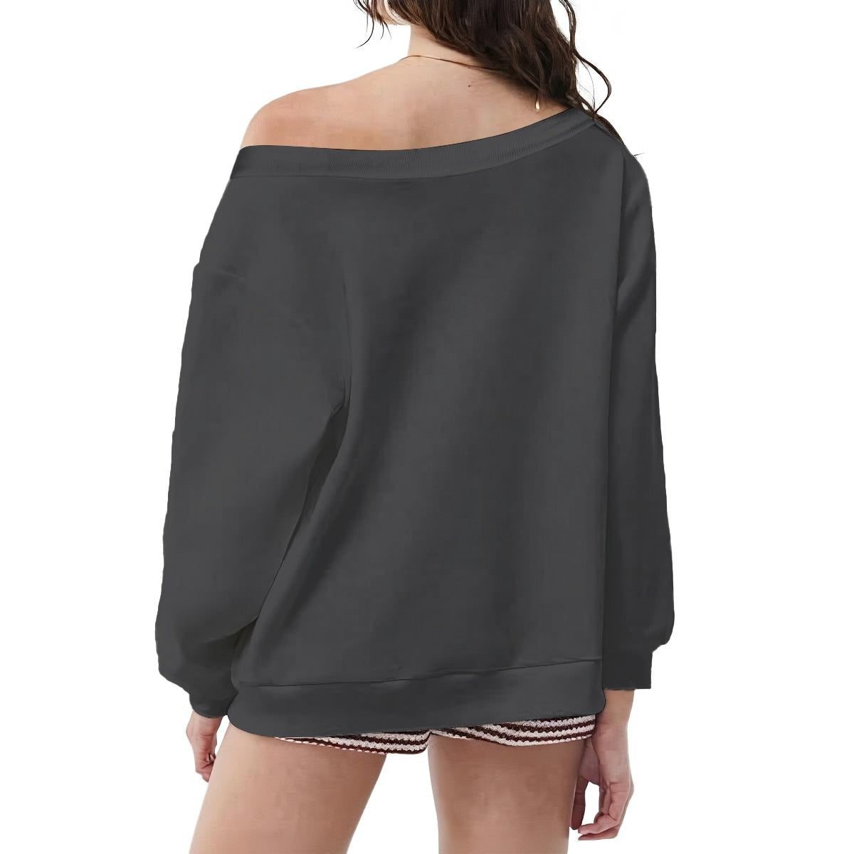 Love Music Women's Off-Shoulder Micro-Fleece Sweatshirt