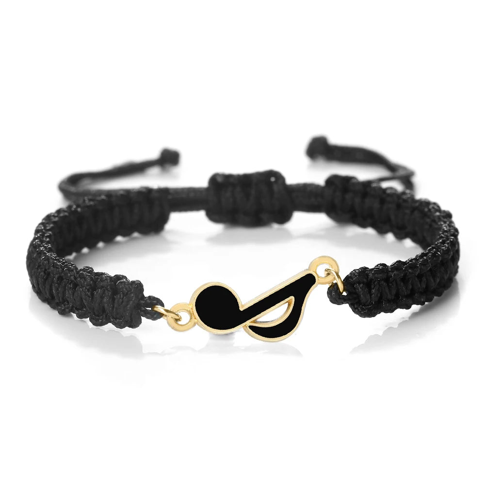Eighth Note Music Rope Bracelet