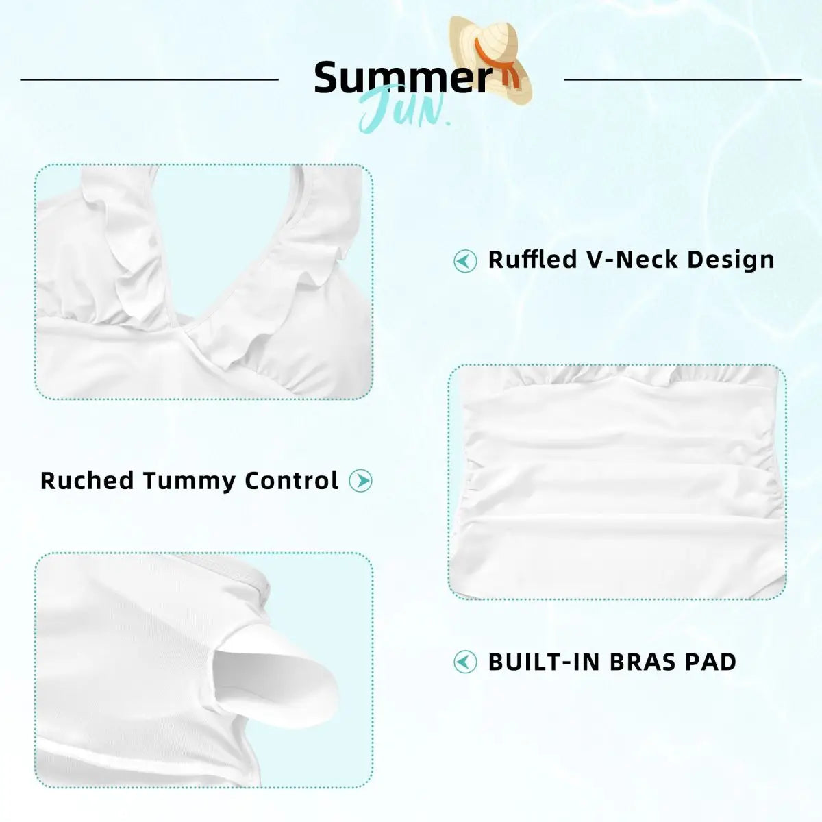 Music Pattern Ruffled One-piece Swimsuit