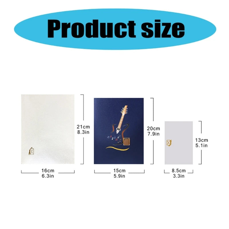 3D Electric Guitar & Amplifier Popup Card