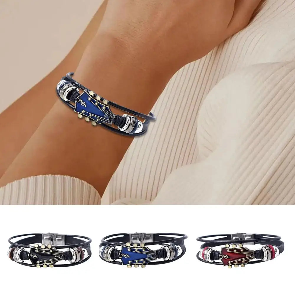 Guitar Buckle 3-Layered Bracelet