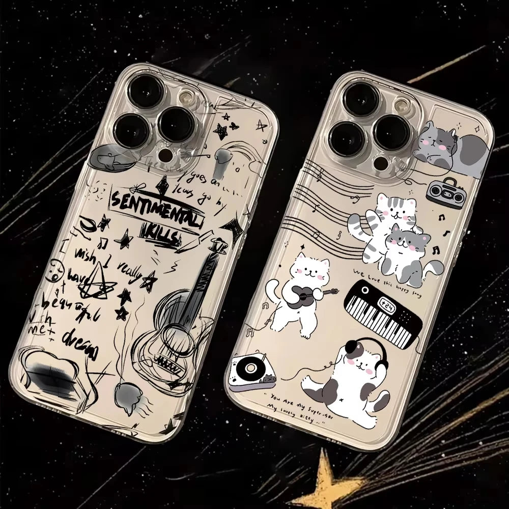 Music Cat & Dog iPhone Phone Case