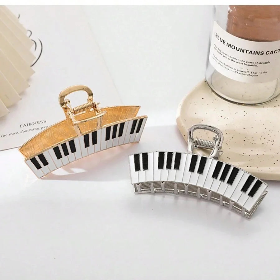 Black And White Piano Keys Hair Claw