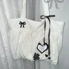 Dot Pattern Music White Tote Bag
