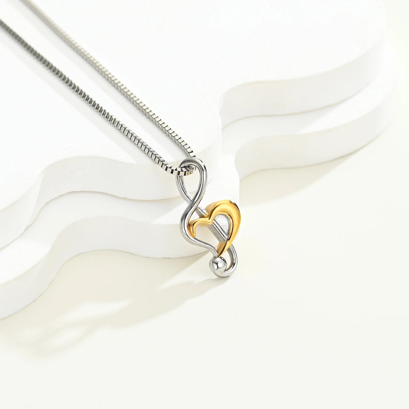 Music Notes Heart Necklace